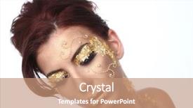  Presentation with on pit gold - PPT theme enhanced with model adorned with gold leaf background and a  colored foreground