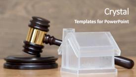  Presentation with house model software - Colorful presentation design enhanced with model and a brown gavel backdrop and a gray colored foreground