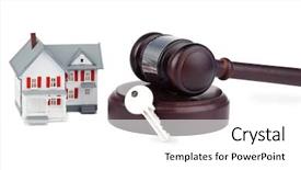  Presentation with toy model - Beautiful PPT layouts featuring model and a brown gavel backdrop and a white colored foreground