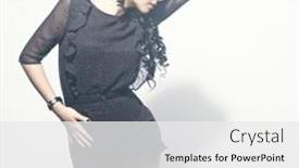  Presentation with shiny - Presentation theme having model brunette with long curly hair sensual brunette woman with shiny curly silky hair studio shot background and a white colored foreground