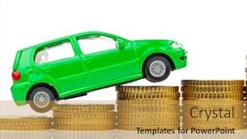  Presentation with car - Cool new PPT layouts with model-car-is-on-coins backdrop and a  colored foreground