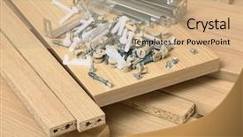  Presentation with furniture - Slides enhanced with metal complex - close up of assembly furniture background and a coral colored foreground