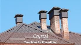  Presentation with house building - Presentation design with pipe sale - building new roof background and a violet colored foreground