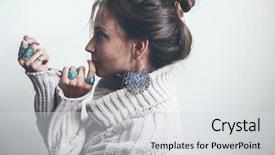  Presentation with minimal - PPT theme having model ethnic stone rings background and a light gray colored foreground