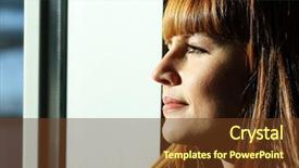  Presentation with woman colored parachute - Slide deck consisting of model explosion - beautiful redhead woman background and a  colored foreground