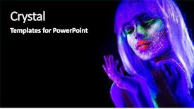  Presentation with design fashion - Beautiful theme featuring model girl colorful bright fluorescent backdrop and a black colored foreground