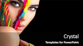  Presentation with girl model - Theme featuring model girl colorful face paint background and a black colored foreground