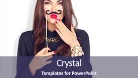  Presentation with kidney transplant holding a model - PPT theme consisting of model girl holding funny mustache background and a violet colored foreground