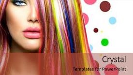  Presentation with blue professional - Cool new PPT theme with model girl with colorful dye backdrop and a red colored foreground