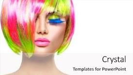  Presentation with haircut - Amazing slides having model girl with colorful dye backdrop and a white colored foreground