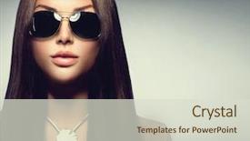  Presentation with beauty and fashion - Presentation design with model girl with long brown background and a soft green colored foreground