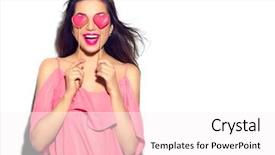  Presentation with love heart - Theme having model girl with valentine heart background and a white colored foreground