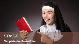  Presentation with nun - Audience pleasing PPT layouts consisting of model gospol - funny man wearing nun clothing backdrop and a  colored foreground