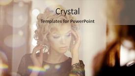  Presentation with mirror - Beautiful PPT layouts featuring model hotel - beauty luxury woman backdrop and a soft green colored foreground