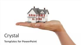  Presentation with house model software - Cool new presentation with model house in female hand backdrop and a white colored foreground