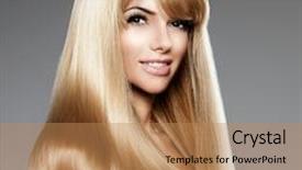  Presentation with nail spa - PPT theme consisting of model in spa care salon background and a coral colored foreground