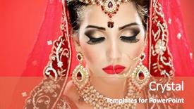  Presentation with indian traditional - Slide deck with model in traditional indian bridal background and a coral colored foreground