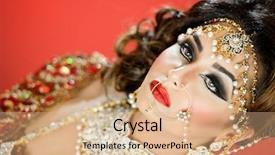  Presentation with indian traditional - Presentation design enhanced with model in traditional indian bridal background and a coral colored foreground