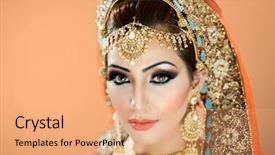  Presentation with indian traditional - Presentation featuring model in traditional indian bridal background and a coral colored foreground