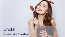  Presentation with model fromage gratuit - Slides featuring model in underwear with chocolate background and a  colored foreground