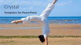  Presentation with model fromage gratuit - Presentation theme with model making somersault background and a light blue colored foreground