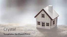  Presentation with estate - Slide set featuring model-miniature-wooden-house-background background and a light gray colored foreground