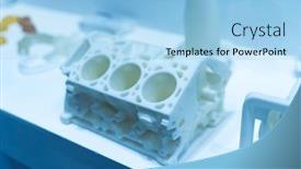  Presentation with combustion engine - Slide set enhanced with model-of-an-internal-combustion and a  colored foreground