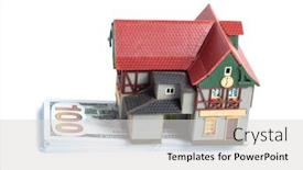  Presentation with model village - Amazing slide deck having model-of-an-old-village backdrop and a light gray colored foreground