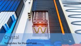  Presentation with electric car battery - Theme enhanced with model-of-electric-car-lithium background and a light blue colored foreground