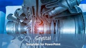  Presentation with turbine - Theme with model-of-gas-turbine-auxiliary background and a teal colored foreground