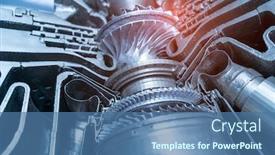  Presentation with turbine - Slides having model-of-gas-turbine-auxiliary background and a ocean colored foreground
