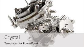  Presentation with car - PPT theme having model-of-passanger-car-carburetor background and a light gray colored foreground