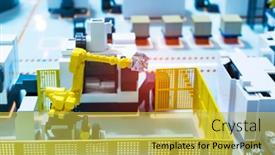  Presentation with robot arm - Slides featuring model-of-robotic-and-automation background and a yellow colored foreground