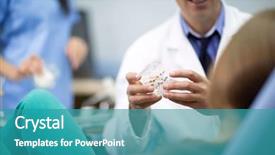  Presentation with dentist - Amazing presentation design having model of teeth with braces backdrop and a teal colored foreground