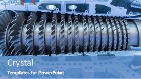  Presentation with turbine blades - Slide deck having model-of-turbine-engine background and a  colored foreground