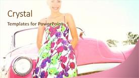  Presentation with vintage car - Beautiful presentation design featuring model photo from havana cuba backdrop and a cream colored foreground