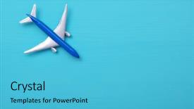  Presentation with plane - Cool new presentation design with model plane airplane on blue backdrop and a teal colored foreground