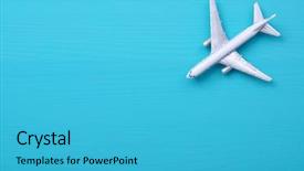  Presentation with fighter plane old airplane - Presentation theme enhanced with model plane airplane on blue background and a teal colored foreground