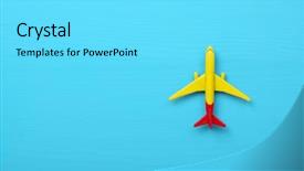  Presentation with plane - Cool new presentation design with model plane airplane on blue backdrop and a arctic colored foreground