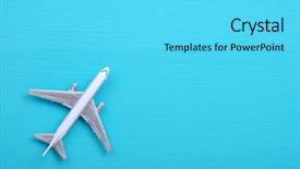  Presentation with plane - Amazing presentation having model plane airplane on blue backdrop and a cyan colored foreground