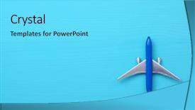  Presentation with transportation - Presentation theme consisting of model plane airplane on blue background and a arctic colored foreground