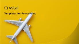  Presentation with fighter plane old airplane - Colorful presentation enhanced with model plane airplane on yellow backdrop and a gold colored foreground