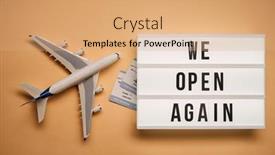  Presentation with slogan - Slide deck featuring model-plane-with-lightbox background and a coral colored foreground