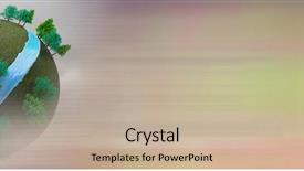  Presentation with trees - PPT theme with trees and river with blurry background and a mint green colored foreground