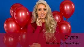  Presentation with client server model - Colorful PPT layouts enhanced with model posing in a tiara backdrop and a crimson colored foreground