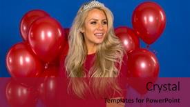  Presentation with certificate model - Audience pleasing theme consisting of model posing in a tiara backdrop and a  colored foreground