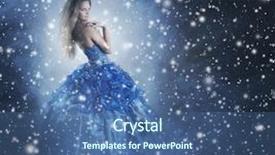  Presentation with young - Cool new PPT theme with model posing over winter background backdrop and a  colored foreground