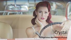  Presentation with 1950s - Beautiful theme featuring wwii - pinup model posing backdrop and a mint green colored foreground