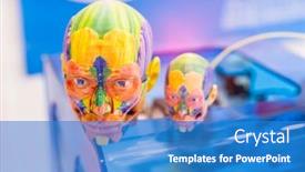  Presentation with futuristic - Colorful slide set enhanced with model-printed-on-3d-printer backdrop and a teal colored foreground