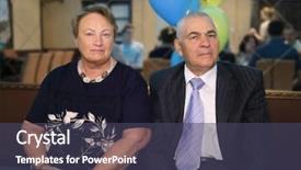  Presentation with feast - Colorful PPT theme enhanced with portrait of family elderly couple man and woman with model releases on holiday feast backdrop and a tawny brown colored foreground